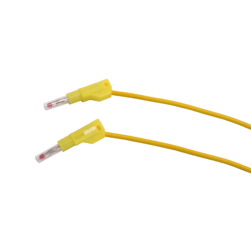 PPS2-B100-Y Przewód pom. 2x wtyk banan bezp. 4mm, 1m, 20A CAT II 600V SILIKON żółty