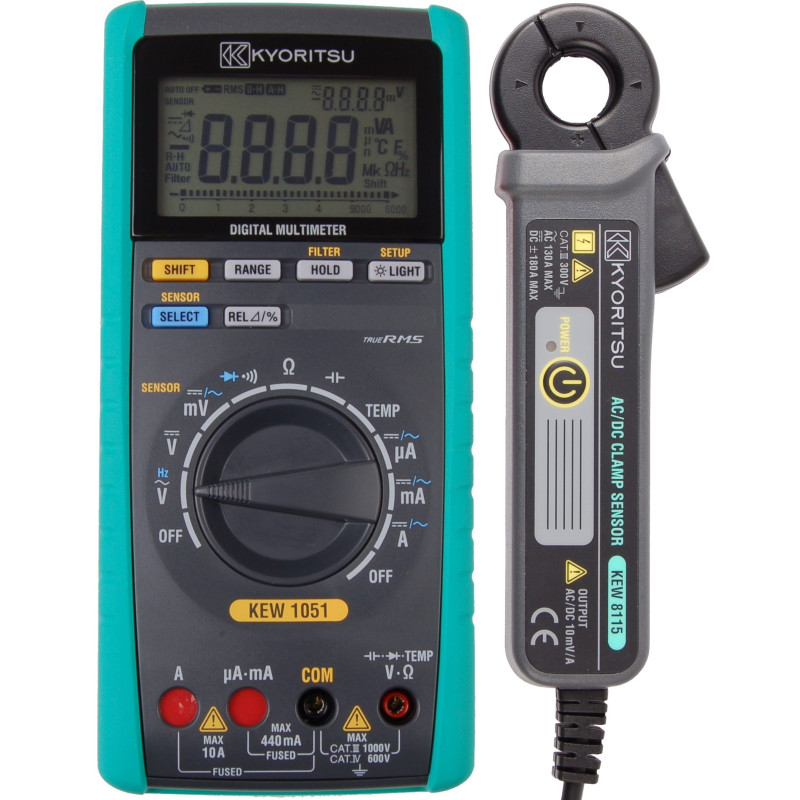 
       KEW1051 Multimetr TRMS-1kHz, sensor mode + cęgi 8115 AC 130A/DC 180A
     