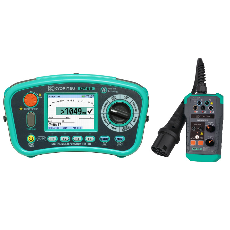 KEW6516-EV2 Wielofunkcyjny miernik instalacji el. USB + adapter EVSE KEW8602