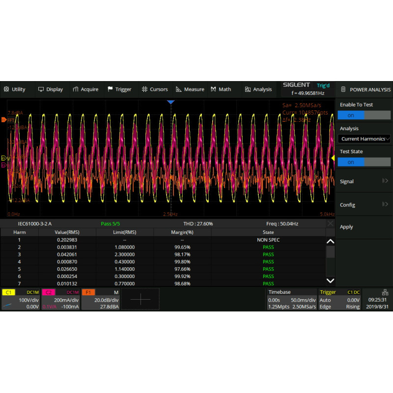 SDS-5000X-PA analiza mocy (oprogramowanie)