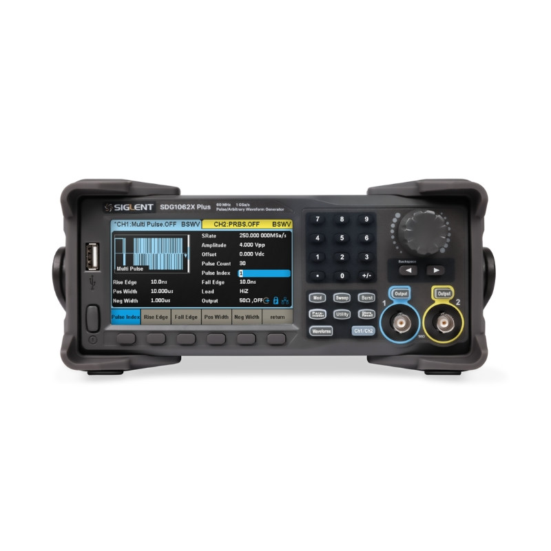 SDG1022X+ Generator arbitr. 29MHz, 2kan, 1GSa/s, 8Mpts