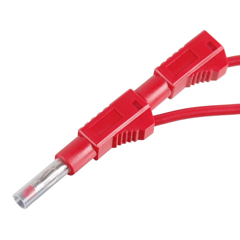 PPS450-R Przewód pom. 2x wtyk banan bezp. 4mm, 1m, 19A CAT II 600V czerwony