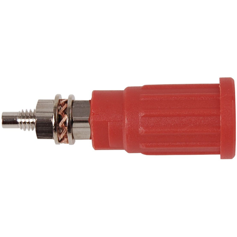 Gniazdo panelowe bezp. 4mm wcisk. SEPB1781-R 32A CATII 1,5kV czerwony