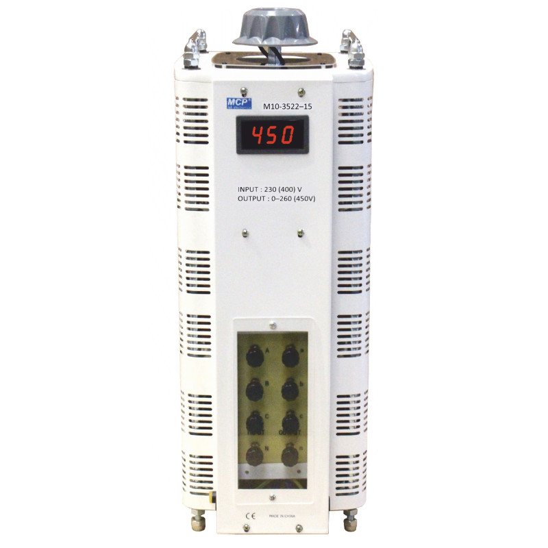 Autotransformator reg.  M10-3522LED-15 450V/20A 15000VA (3x5000VA) trójfazowy MCP