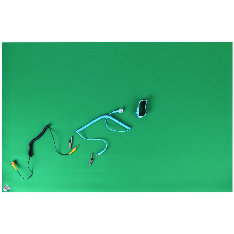 Mata ESD komplet stołowa zielona GD508 0,6mx0,9m x2mm